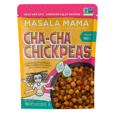 Masala Mamas Tender Tangy Chickpeas - Heat And Eat Indian Food - Prepared Meals Ready To Eat - Non-Gmo & Vegan Prepared Foods -