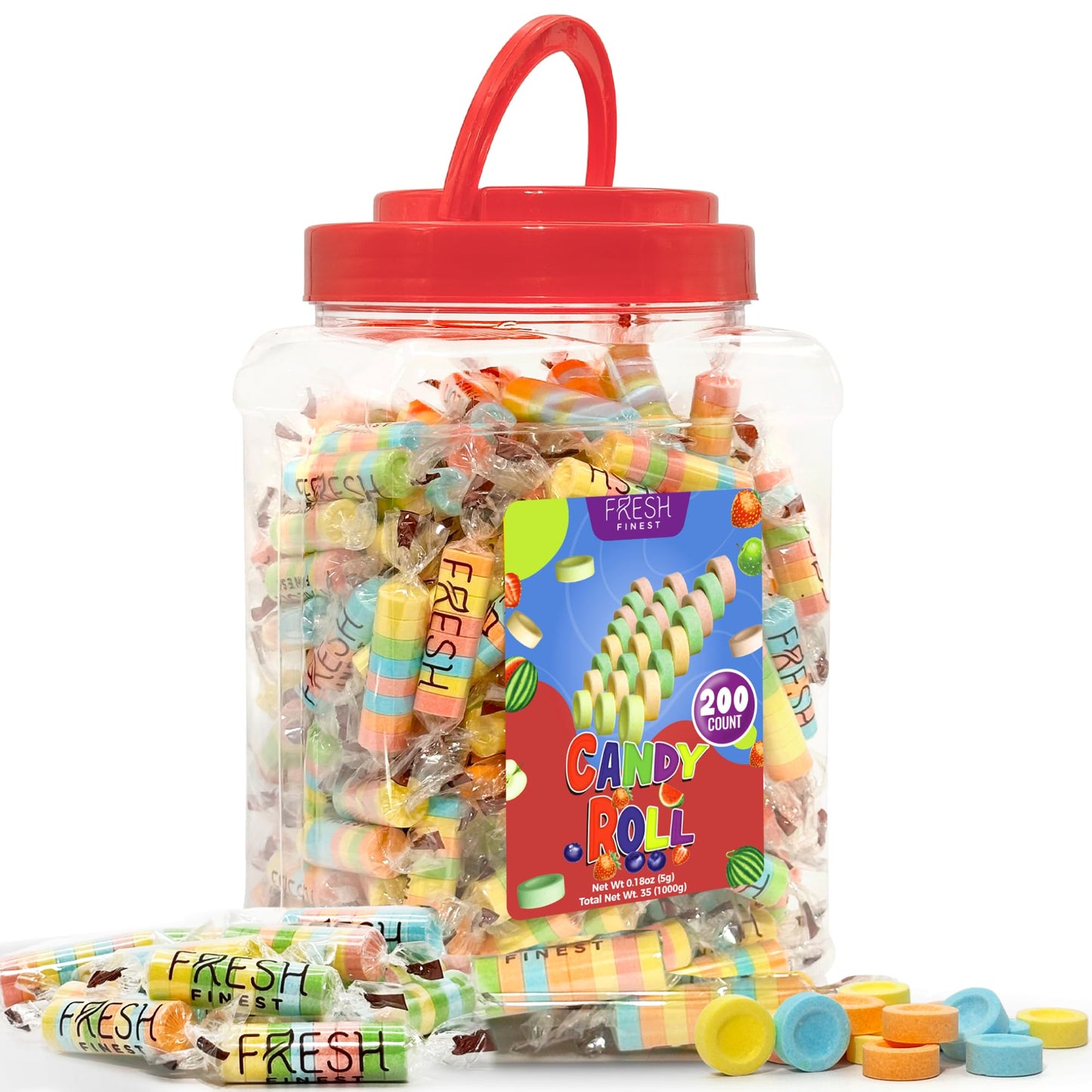 Fresh Finest Candy Rolls - Individually Wrapped Hard Candy Assorted Original Flavors Best For Classroom Exchange, Office Bowls,