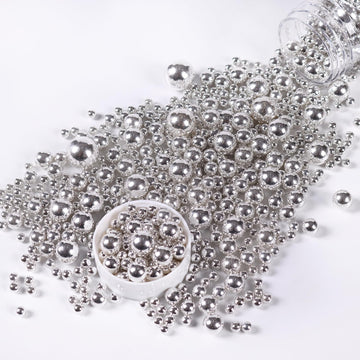 Silver Pearl Sprinkles For Cake Decorating,Metallic Sprinkles For Cupcake Toppers Baking Cookie Ice Cream, Lover Birthday Celebr