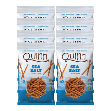Quinn Gluten Free Sea Salt Pretzel Sticks, Whole Grain, Vegan, 5.6 Oz (Pack of 8), Non-GMO, Dairy Free, Sea Salt