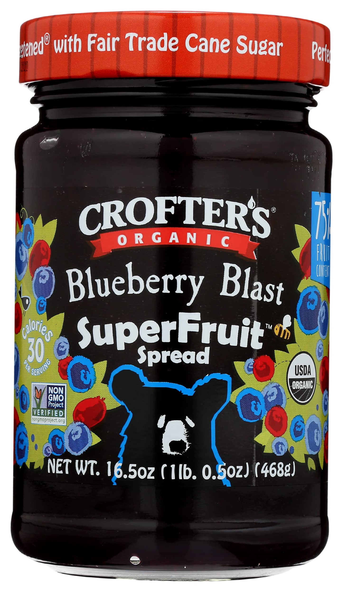 Crofters Fruit Spread Blueberry Blast Organic 16.5 oz (Pack of 6)