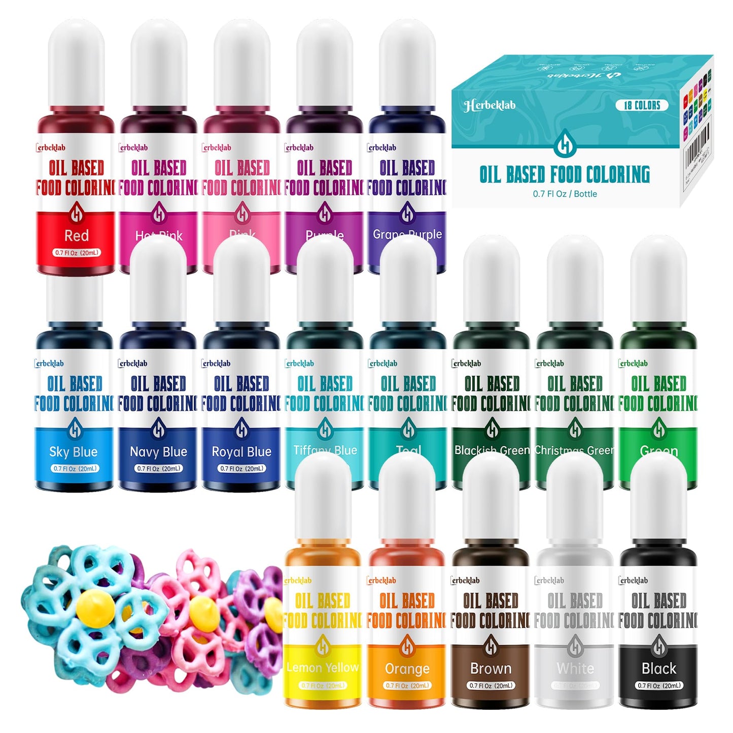Oil Based Food Coloring For Chocolate 18 Colors X 20 Ml Concentrated Oil Food Dye For Melting Chocolate Candy Melts Cake Pops Strawberries