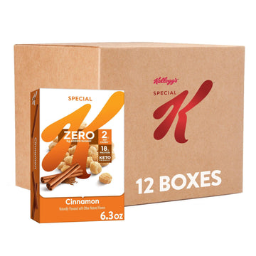 Kellogg's Special K Cold Breakfast Cereal, Zero, Keto Friendly, Cinnamon (12 Boxes)