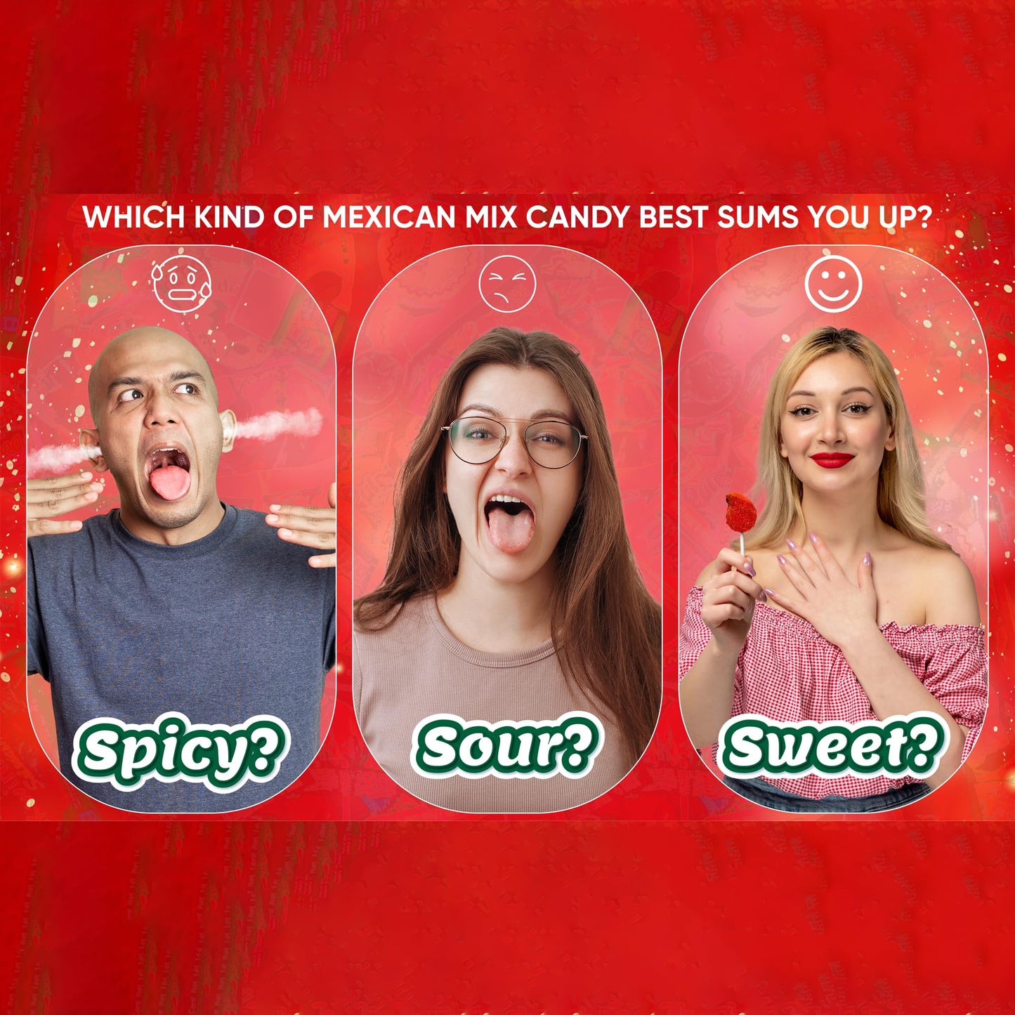 Sabores De Mexico Mexican Candy Variety Pack - 50 Count Dulces Mexicanos with Vero Lollipops, Lucas Candy, Pulparindo & More