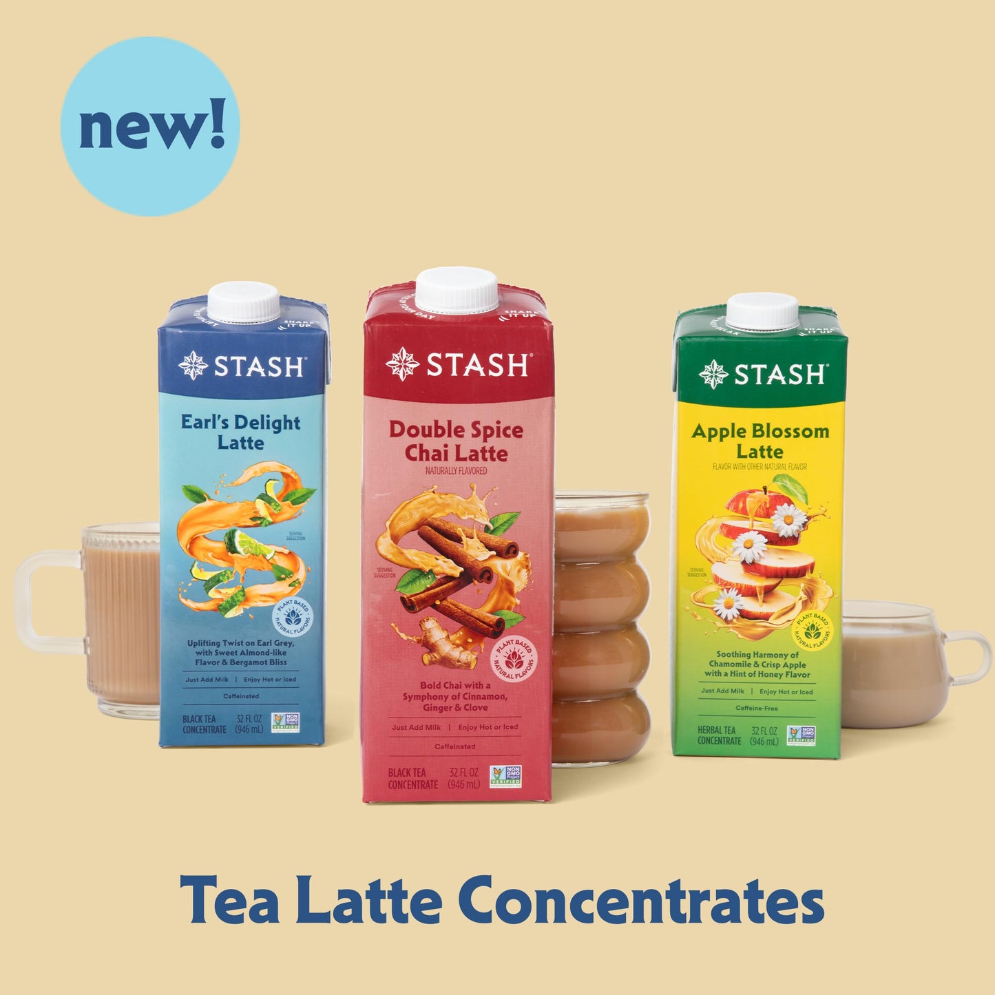 Stash Earl Grey Tea Latte Concentrate - Plant-Based, Dairy-Free - 32 Fl Oz (Pack of 6)