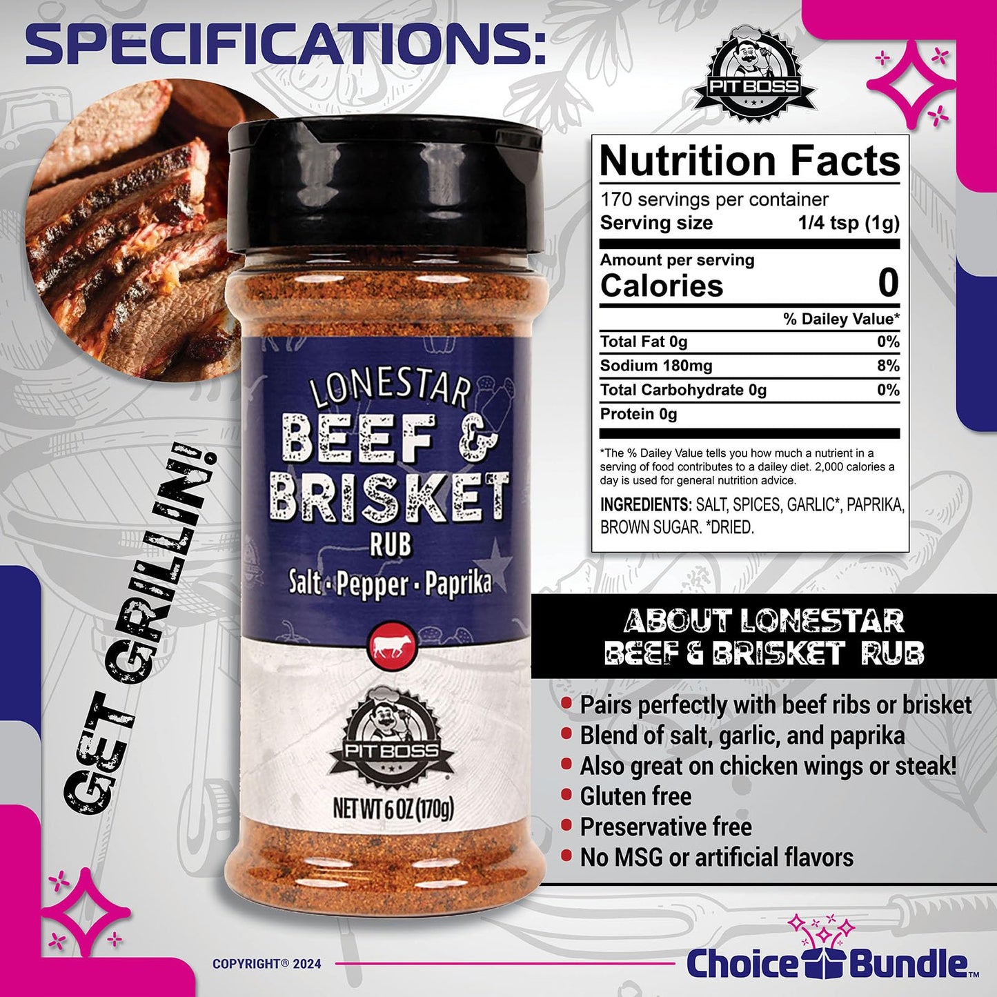 Pit Boss BBQ Mixed Seasoning Spice & Rub Bundle, 24 oz (4 x 6 oz)