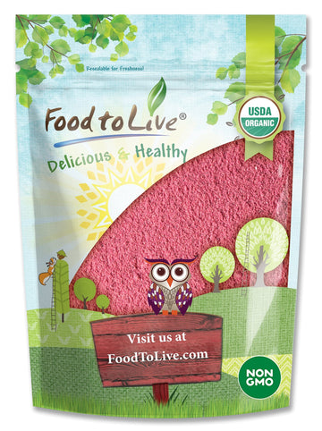 Food to Live Organic Cranberry Powder, 2 Pounds - Non-GMO, Unsulfured, Raw, Dried Fruit, Vegan, Bulk, Great for Juices, Smoothie