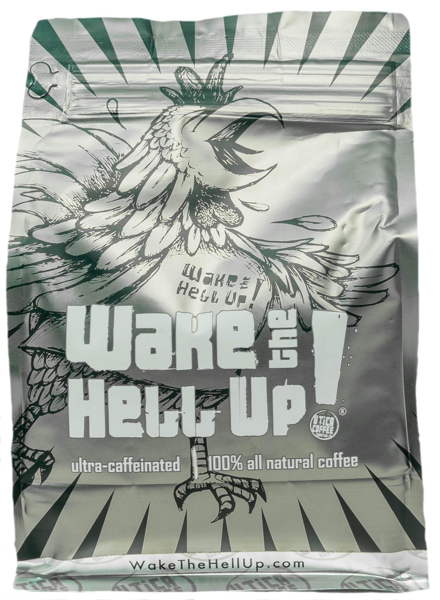 Wake The Hell Up! Whole Bean Coffee, Medium-Dark Roast, Low Acid, 12oz