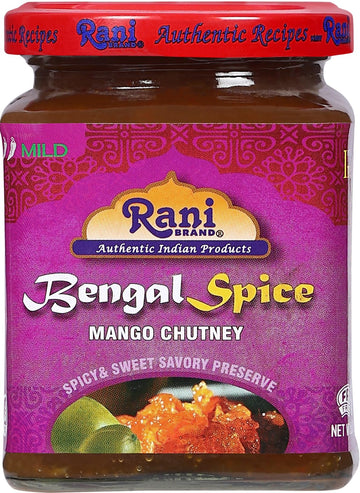 Rani Bengal Spice Mango Chutney, Vegan, Gluten Free, 10.5oz Glass Jar
