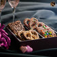 KREMERY Creamy Chocolate Cravings - Holiday Xmas Christmas Chocolate Covered Pretzel Twists & Grahams Cookies Gift Basket  in Brown Gift Box (12 Count  Assorted Sweet Toppings)