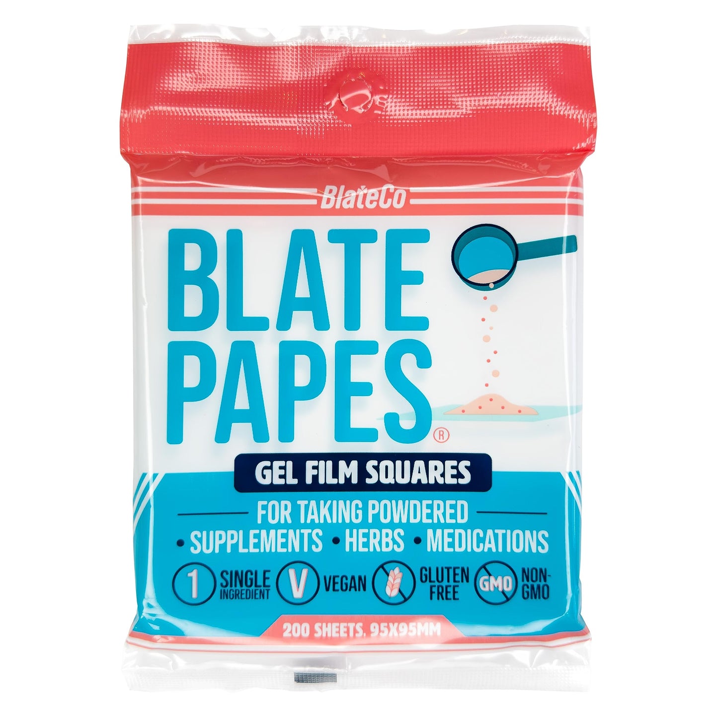 Blate Papes Edible Film Squares, Potato Starch, 200 Count, Model BP-002