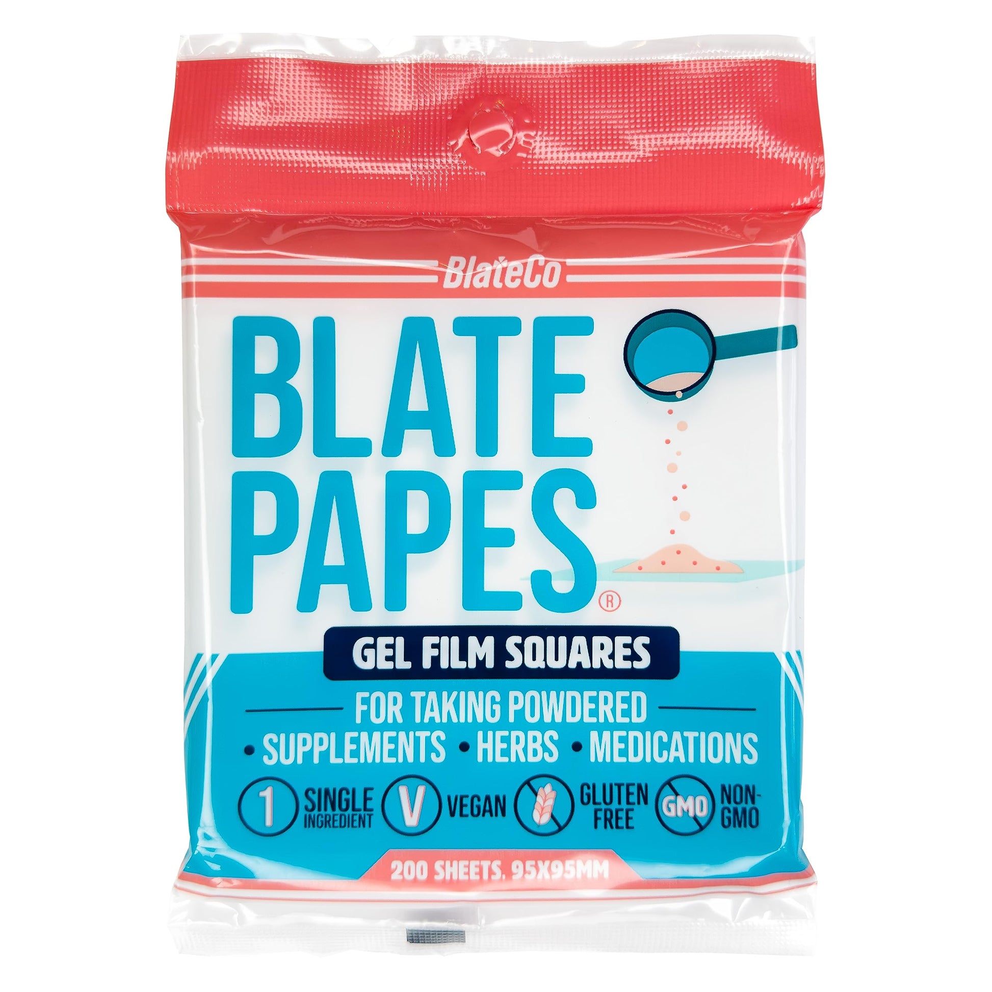 Blate Papes Edible Film Squares, Potato Starch, 200 Count, Model BP-002