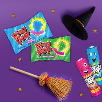 Bazooka Candy Brands Variety Candy Box - 30 Count Lollipops W/ Assorted Flavors From Ring Pop & Push Pop- Fun Candy For Birthdays, Party Favors, And Celebrations