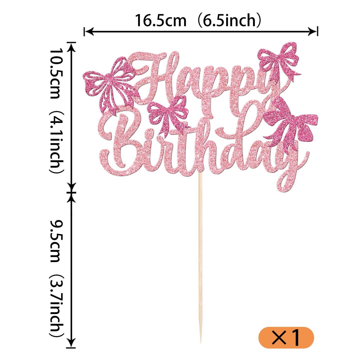 YCTHUNFISH Bowknot Cake Topper for Wedding & Birthday, Light Pink, Princess Theme Decoration