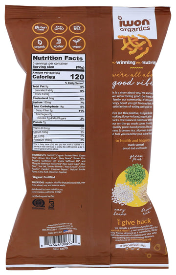 i won! Iwon Organics Organic Mesquite BBQ Protein Stix, 5 OZ