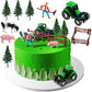 12 Pieces Farm Animal Tractor Cake Topper Set With Tree Farmer Fences Mini Barn Animal Figurines For Farm Animal Theme Party Bab