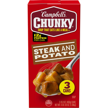 Campbell’S Chunky Soup, Steak And Potato Soup, 16.3 Oz Can (Pack Of 3)