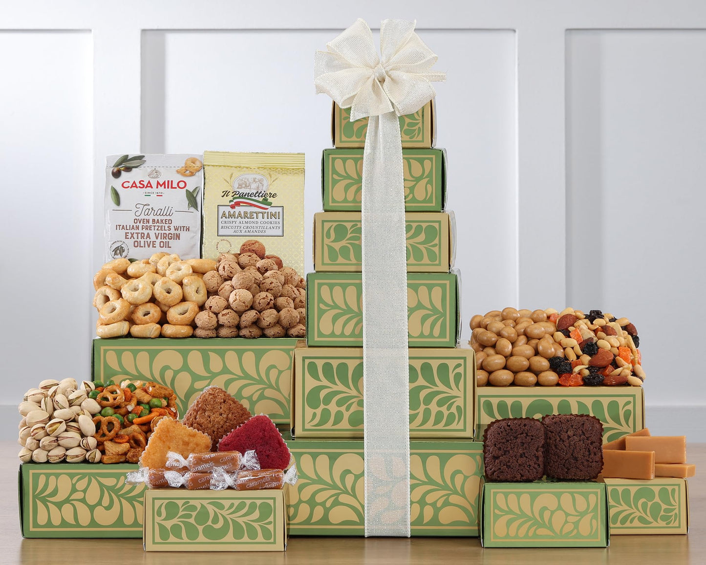 Wine Country Gift Baskets Gift Tower - Nuts, Brownies & Sweets, 8 x 6 x 15, Model 857