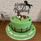 Arthsdite Horse Birthday Cake Topper, Black Glitter, Medium Size, Cardboard/Bamboo, Horse Racing Theme Party Decoration