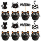 YCTHUNFISH Cat Cupcake Toppers - 24 Pack Black Glitter Kitten Theme, Small Size, Ideal for Baby Shower, Kids Birthday, Wedding Party