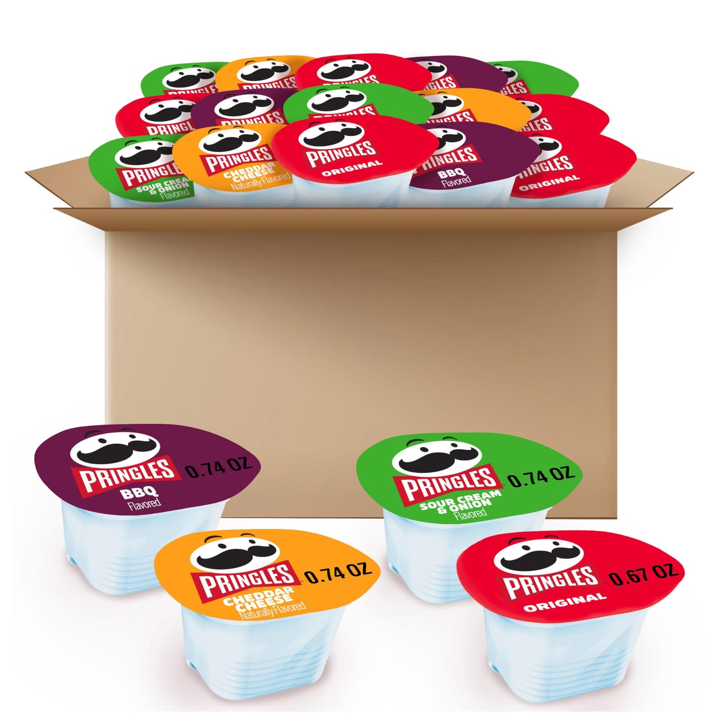 Pringles Potato Crisps Variety Pack, 36 Snack Cups, Lunch Snacks, Model L-060