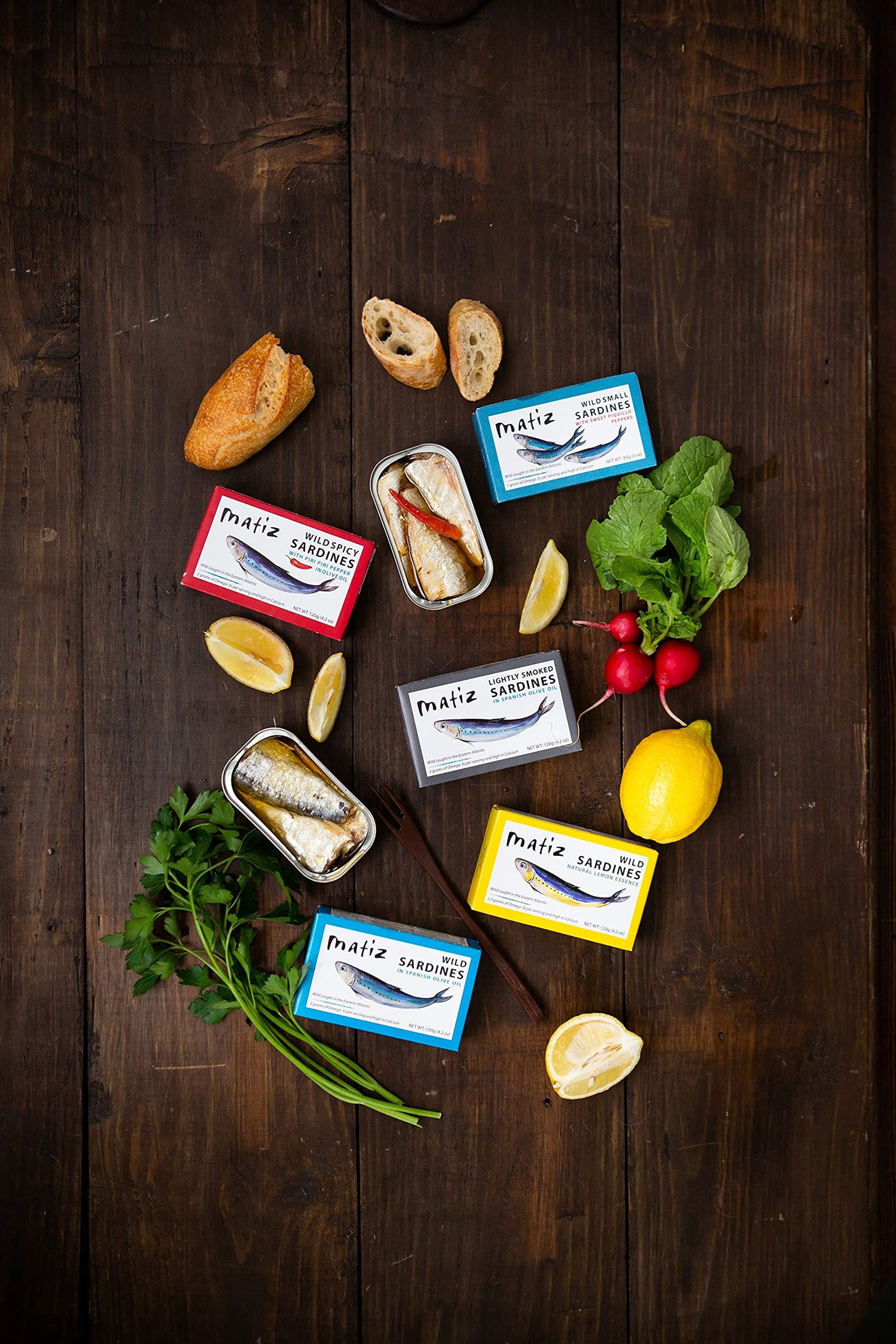 Matiz Sardinillas with Piquillo Peppers | Baby Sardines 3 Ounce | Product of Spain | Wild Caught | Gluten Free |