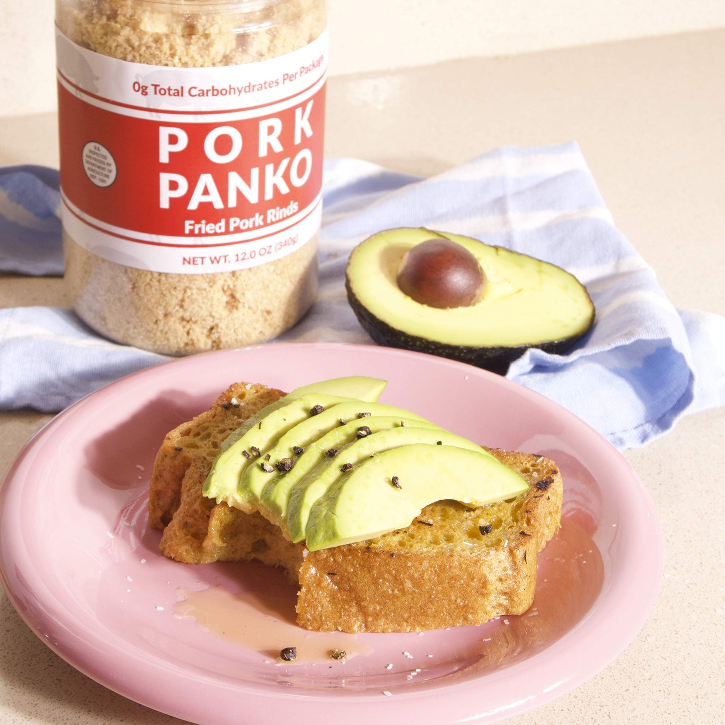 Pork Panko - 0 Carb Pork Rind Bread Crumbs - Keto And Paleo Friendly, Naturally Gluten-Free And Carb-Free - Case Of (6) 12Oz Por