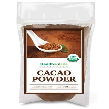 Healthworks Superfoods Organic Cacao Powder - 32 Oz / 2 Lbs - Cocoa Chocolate Substitute - Rich Choclate Flavour - Sugar-Free, K