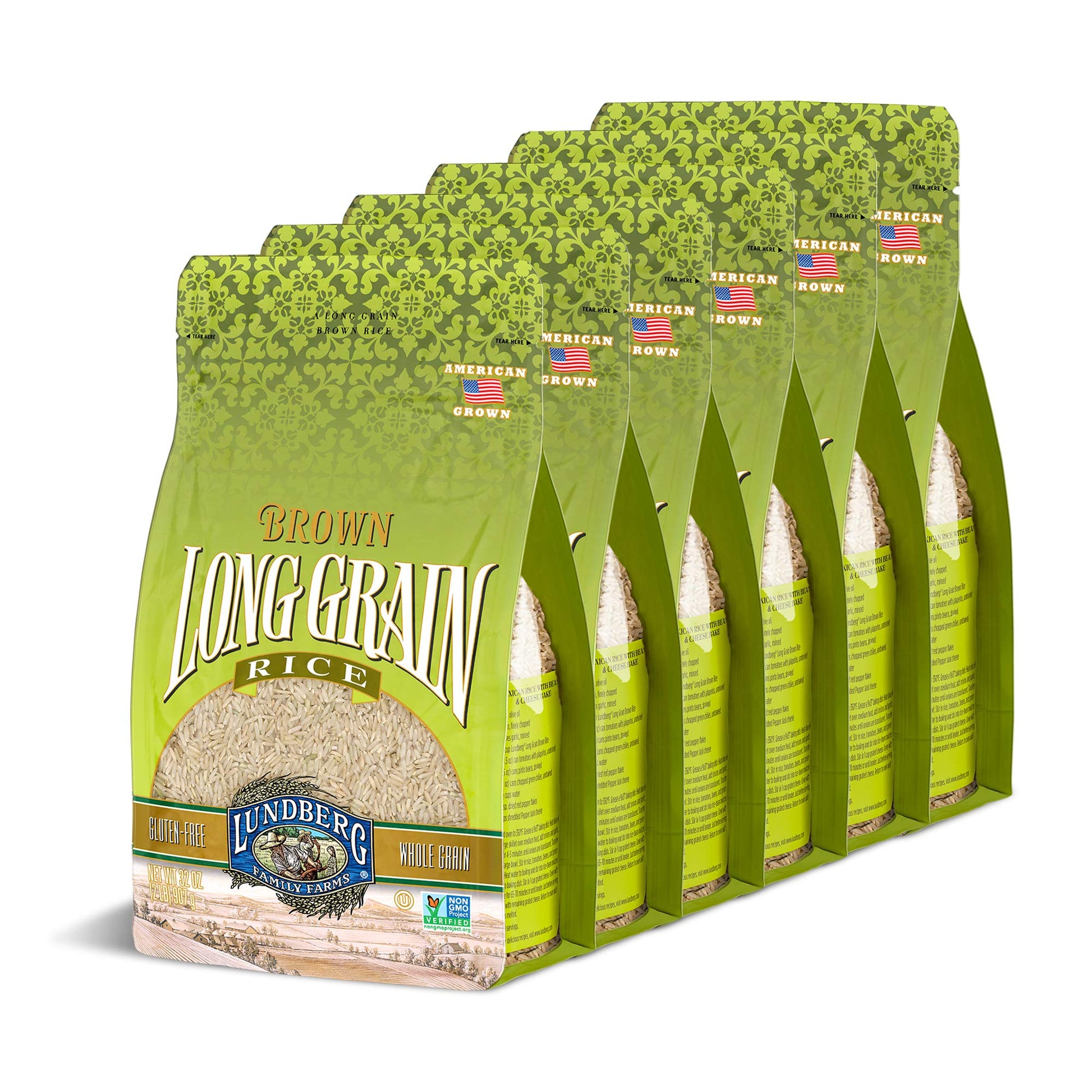Lundberg Family Farms - Brown Long Grain Rice, Rich & Nutty, Firm Texture When Cooked, 100% Whole Grain, High In Fiber, Vitamins