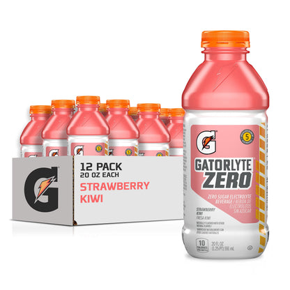 Gatorlyte Zero Electrolyte Beverage, Strawberry Kiwi, Zero Sugar Hydration, Specialized Blend of 5 Electrolytes, No Artificial S