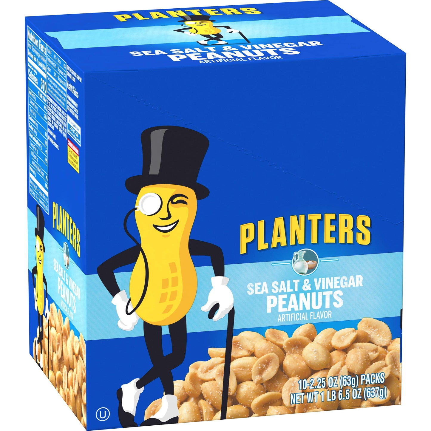 Planters Sea Salt & Vinegar Peanuts (2.25Oz Bags, Pack Of 10)