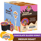 Crazy Cups Flavored Coffee Pods, Chocolate Glazed Donut, Single Serve for Keurig, 22 Count