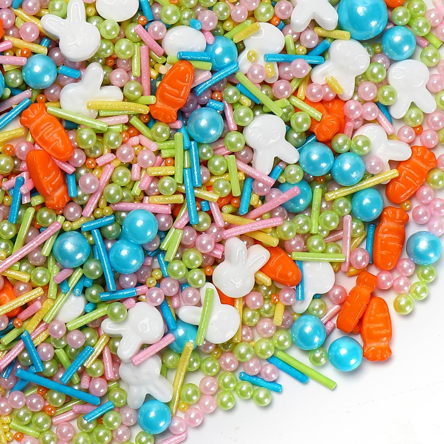 Easter Sprinkles For Cake Decorating, Pastel Bunny Carrot And Pearl Sprinkles Mix For Cookies, Cupcake, Ice Cream, Cake Decorati