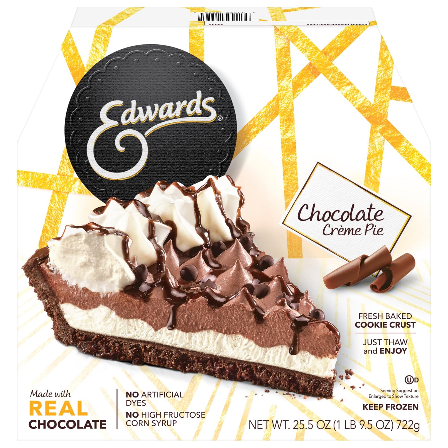 Edwards MultiServe Hersheys Pie Frozen, Chocolate, 25.5 Ounce
