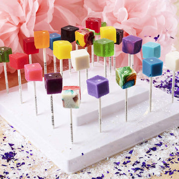 Espeez Hard Candy Cube Lollipop Suckers, Assorted Flavors, 24 Count, Individually Wrapped, Old Fashioned Square Party Pops