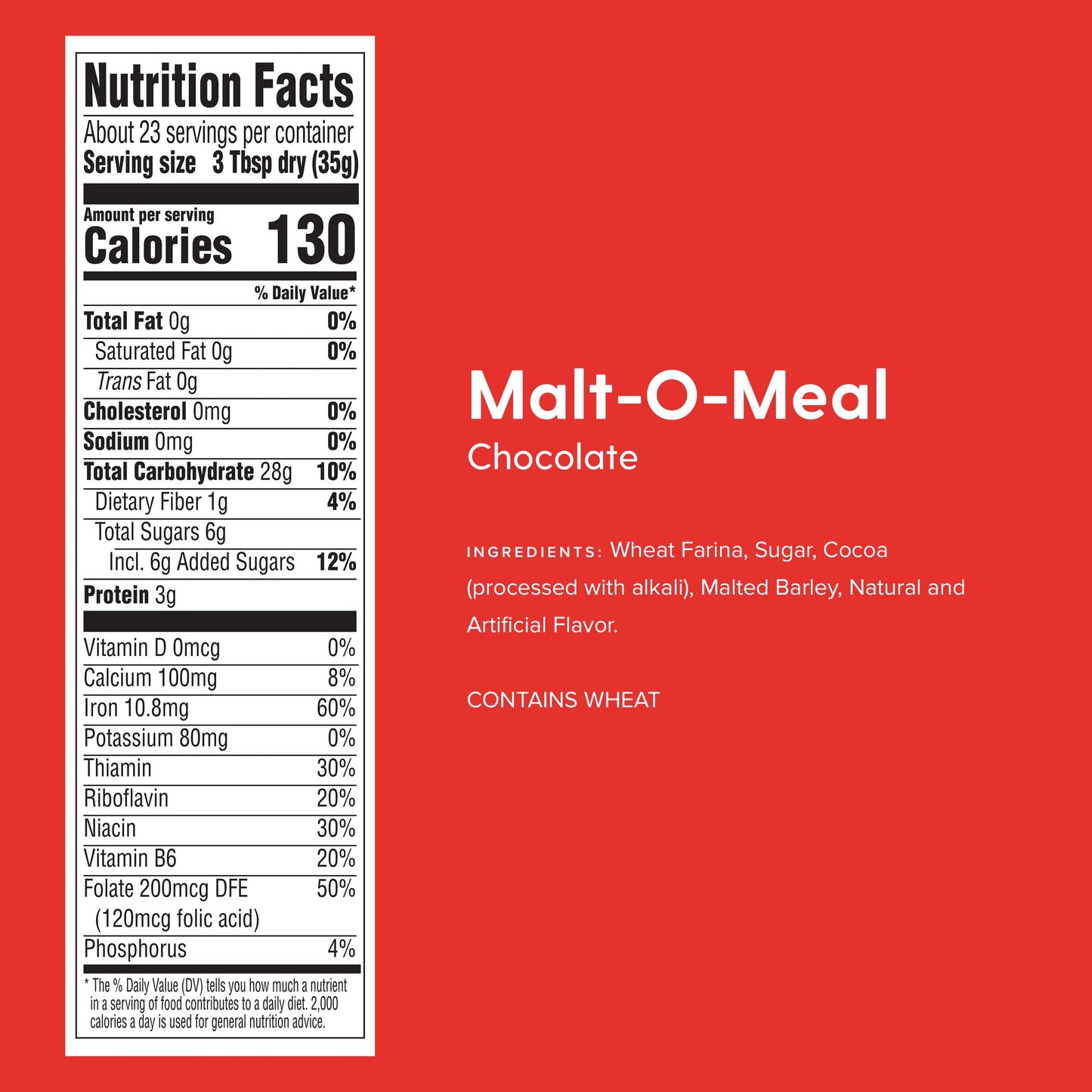 Chocolate Malt-O-Meal, Quick Cooking Hot Breakfast Cereal, 28 Ounce Box (Pack of 4)