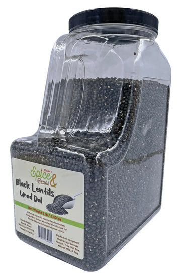 Whole Black Lentils | Urad Dal | By Dasher'S Spice & Beans | 8 Lb