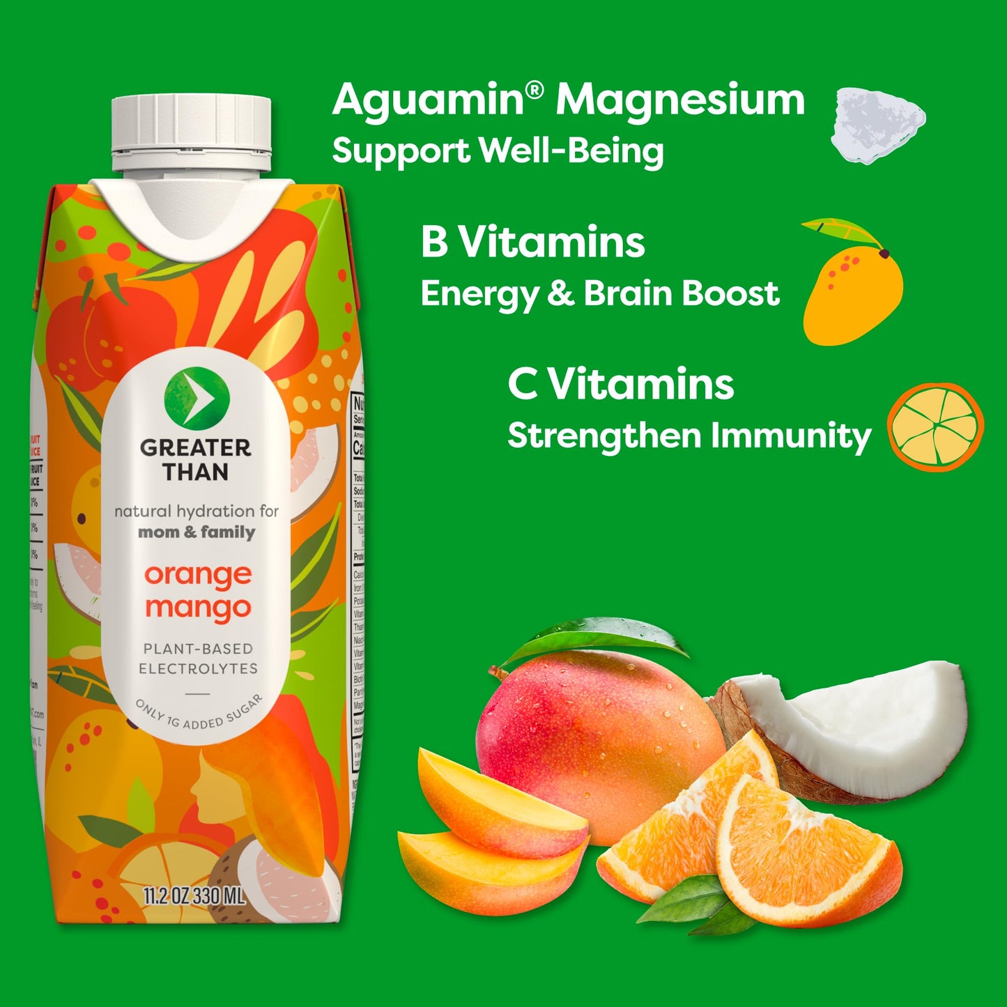 Greater Than Lactation dietary product Support  Coconut Water  Vitamins & Electrolyte Drink for Breastfeeding & Immune Support  Lactation Cookies Alt  Gluten Free  Low Sugar  12 Pack  Orange Mango