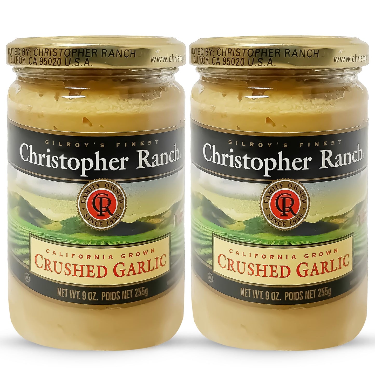 Christopher Ranch Crushed Garlic in Olive Oil, Gluten-Free, Vegan-Friendly, 9 Oz (Pack of 2)