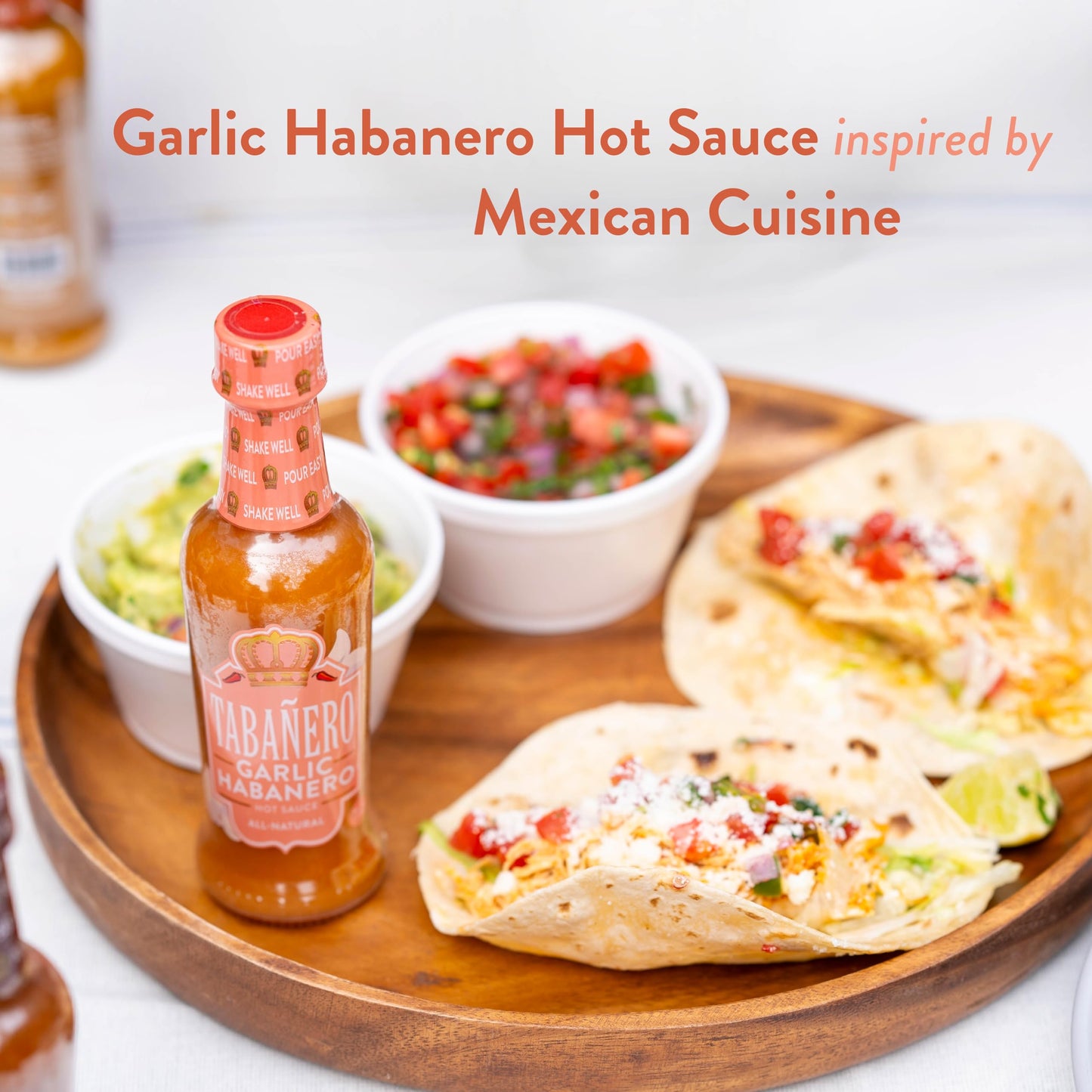 Tabanero Garlic Habanero Hot Sauce, All Natural, Low Sodium, 5 oz Glass Bottle