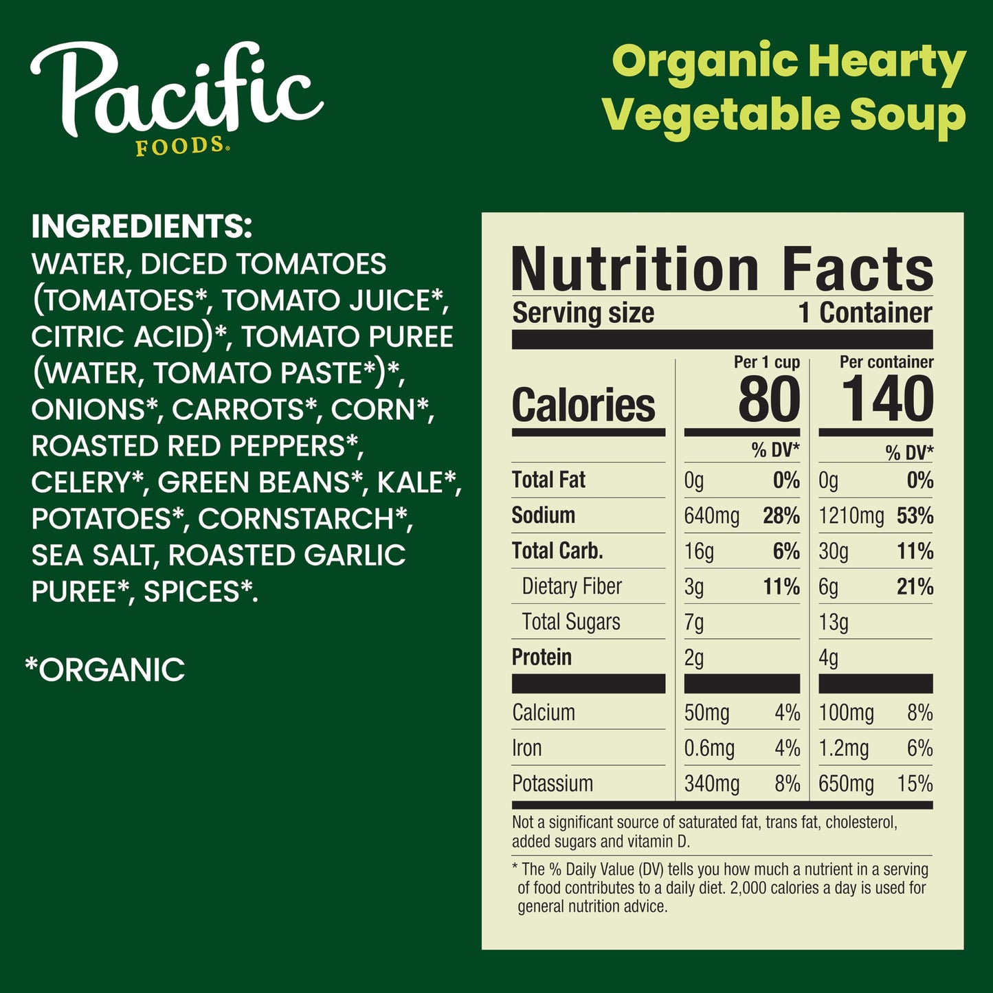 Pacific Foods Organic Hearty Vegetable Soup, Plant Based, 16.3 Oz Can (Pack Of 12)
