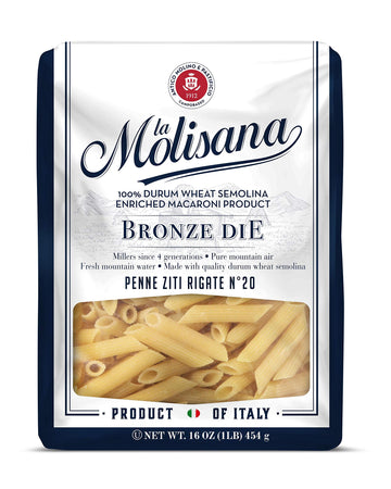 La Molisana Pasta, Penne Ziti Rigate, 1 Pound (Pack of 12)