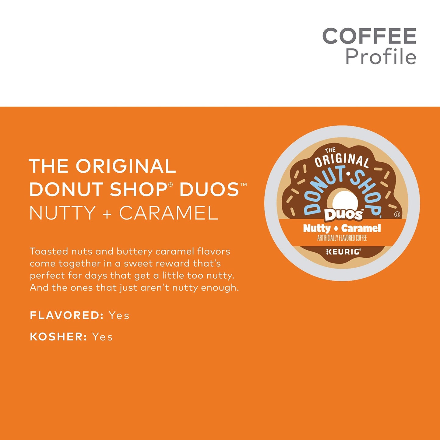 The Original Donut Shop Duos Nutty + Caramel Keurig Single-Serve K-Cup Pods, Light Roast Coffee, 72 Count