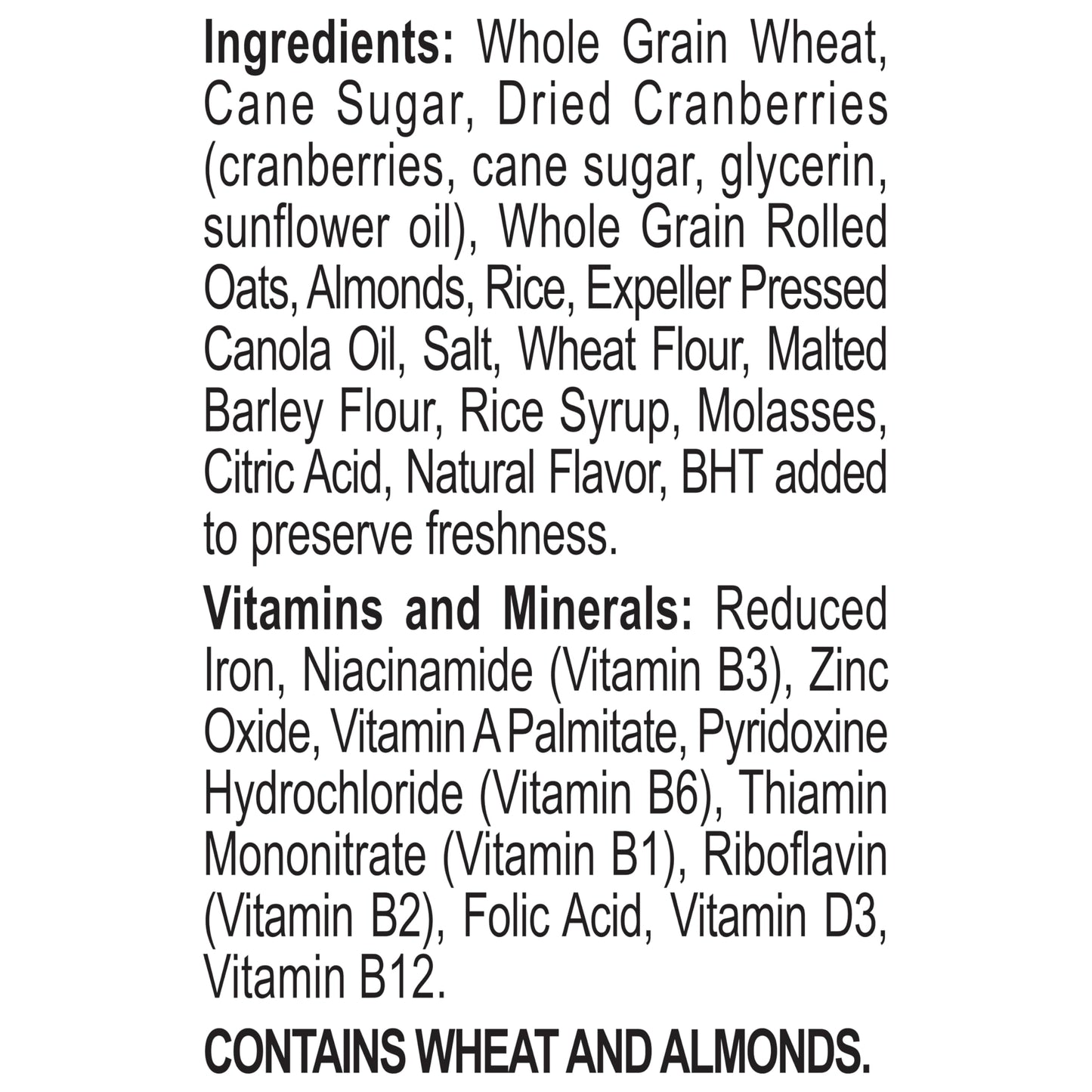Great Grains Cranberry Almond Crunch Cereal, Cereal with Dried Cranberries and Almonds, Non-GMO Project Verified, 14 OZ Box