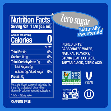 Zevia Zero Sugar Soda, Caffeine Free Cola, 12 oz Cans, 24-Pack, Non-GMO, Gluten-Free, Vegan