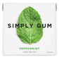 SIMPLY Gum Peppermint, Plastic-Free Natural Chewing Gum, 6 Pack (90 Pieces) | Vegan, Kosher, Non GMO, Aspartame Free and Sorbito