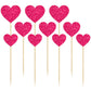 Gyufise Heart Cupcake Toppers 30Pcs Glitter Paper Rose Red for Valentines Day Wedding Party Decorations