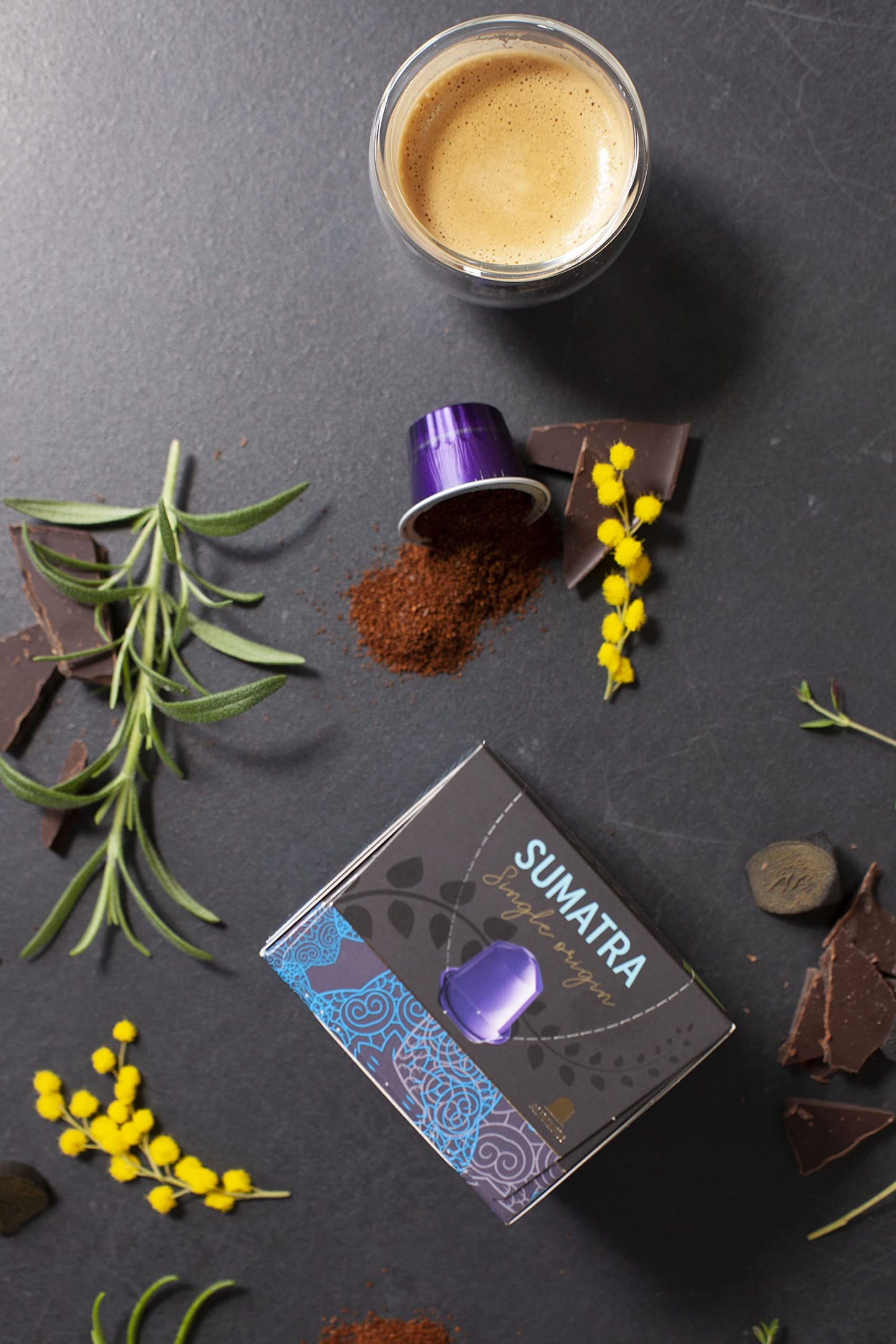 Sumatra Organic Italian Espresso for Nespresso | 100 Organic Aluminum Capsules | Single-Origin Dark Roast | 100% Nespresso Compatible Pods | Fairtrade | Package May Vary