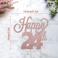 Lingteer Happy 24Th Birthday Cake Topper - Cheers To 24Th Birthday 24 Years Old Birthday Party Cake Decorations Sign.