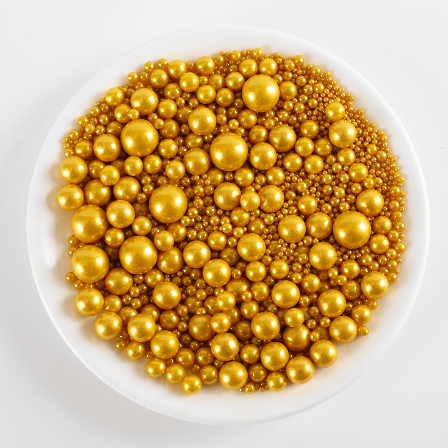 Kasvan Gold Pearl Sugar Sprinkles - Edible Candy Pearls 130G/4.58 Oz, Mix Size, Baking Cake Decorations, Ice Cream Toppings And